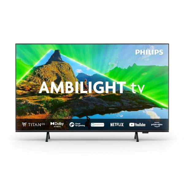 Philips Ambilight 50PUS8309 Téléviseur Intelligent LED 4K - Écran de 50 Pouces avec Plate-forme Pixel Precise Ultra HD, Titan OS et Son Dolby Atmos, Fonctionne avec l'Assistant...