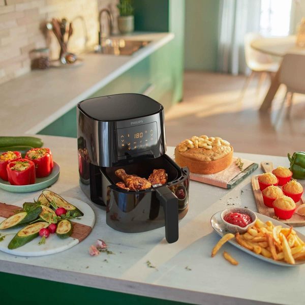 Philips Domestic Appliances Airfryer Série 3000 L, 4,1L (0,8Kg), Airfryer 13 en 1, 90% de graisse en moins grâce à la technologie Rapid Air, Digitale, Application de recette