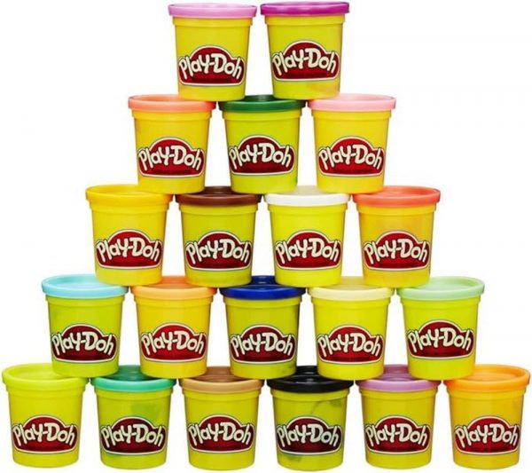 Play-Doh, 20 pots de pâte à modeler avec des couleurs différentes, jeu éducatif pour filles et garçons dès 2 ans, cadeau pour anniversaire - activité créative, jouets