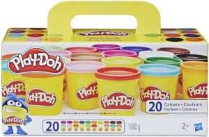 Play-Doh, 20 pots de pâte à modeler avec des couleurs différentes, jeu éducatif pour filles et garçons dès 2 ans, cadeau pour anniversaire - activité créative, jouets