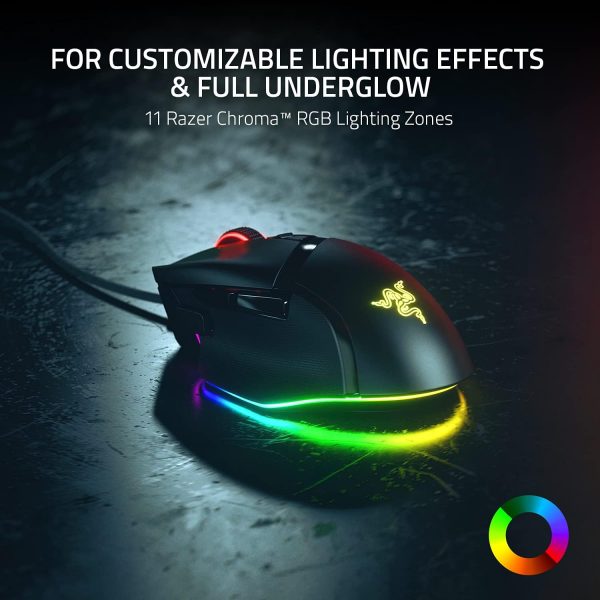 Razer Basilisk V3 - Souris de jeu filaire (10+1 boutons programmables, molette HyperScroll inclinable, interrupteur de souris optique, capteur optique Focus+ 26K DPI) noir