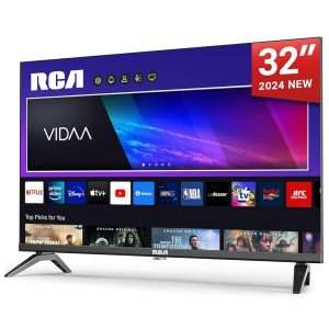 RCA VRS32HQ1 Smart TV 32 pouces (80 cm) WiFi VIDAA Connectée Téléviseurs sans bord avec triple tuner (DVB-C/S2/-T2), Molotov, Netflix, Prime Video, Disney+, YouTube - 2024