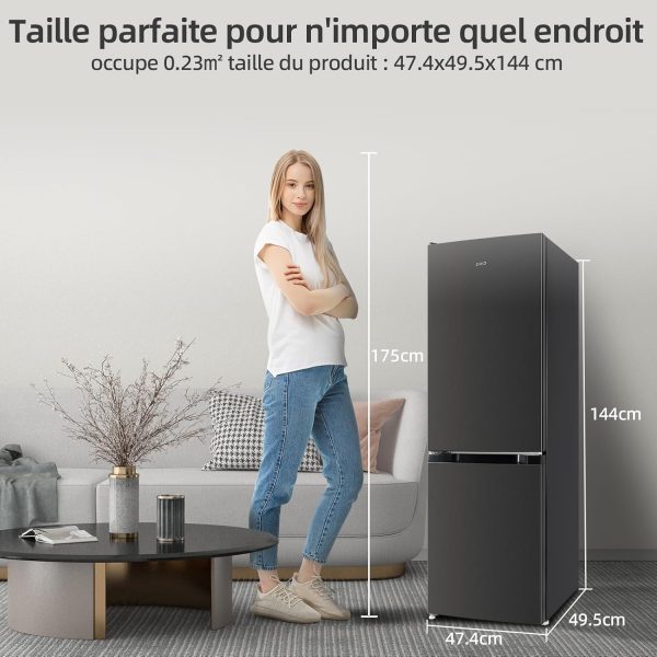 Réfrigérateur congélateur bas CHIQ CBM159LEBD 157 litres (109 + 48) Low Frost, faible bruit, refroidissement rapide, faible encombrement