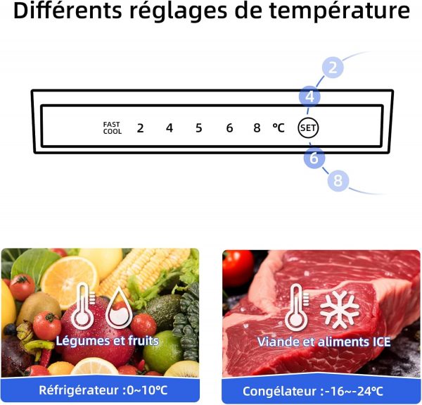 Réfrigérateur congélateur bas FBM260L 262L (187+75), Low frost, Acier inoxydable, Portes réversibles, 39 db, 12 ans de garantie sur le compresseur