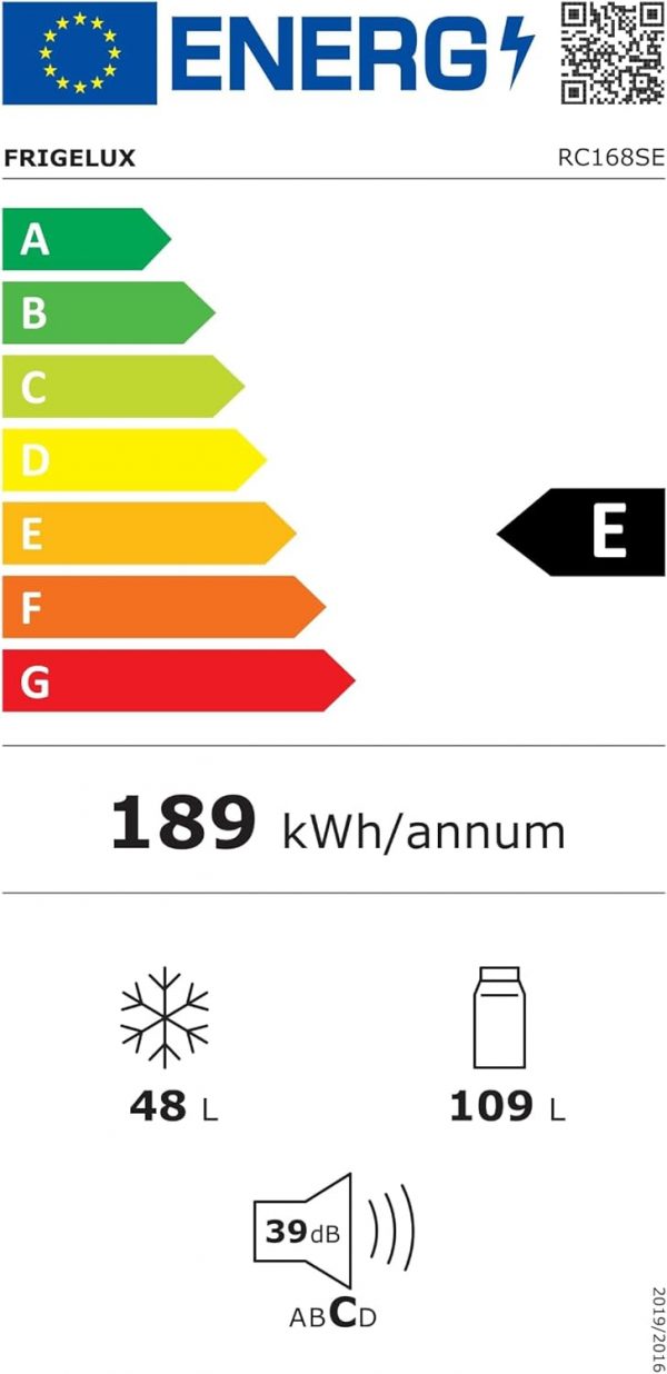 Réfrigérateur congélateur bas FRIGELUX RC168SE