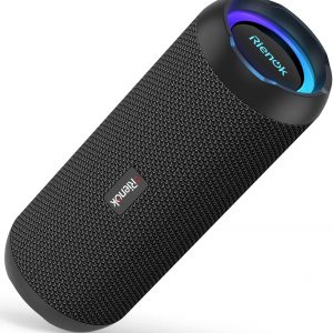 RIENOK Enceinte Portable Bluetooth avec Basses Renforcées, 30H d'autonomie, Bluetooth 5.3, 30W de puissance, étanchéité IPX7, entrée AUX, carte TF, pour Fêtes/Voyages/Extérieur,...