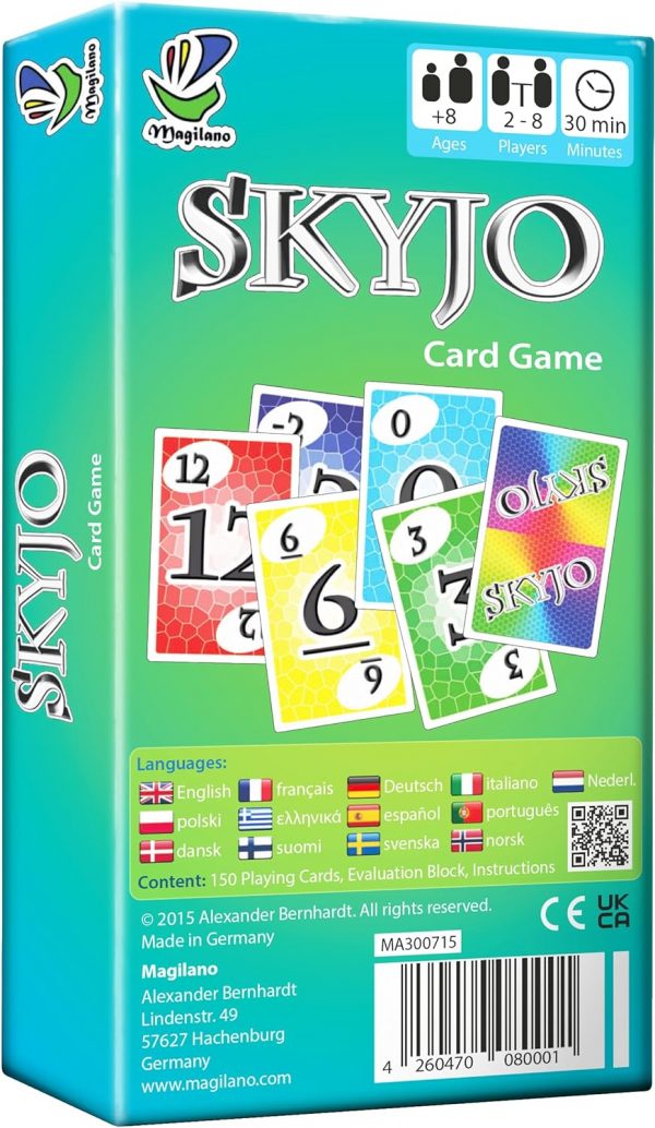 SKYJO, de Magilano - Le Tout Nouveau Jeu de Cartes/Société pour les Petits et les Grands pour se divertir et passer des soirées amusantes avec des amis et en famille