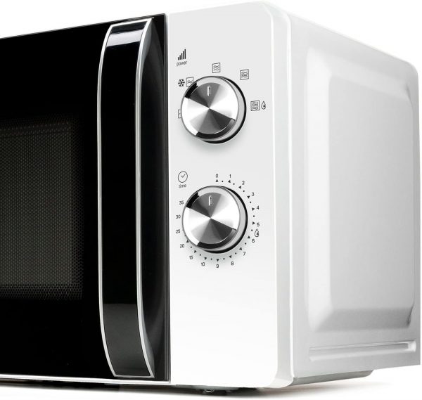 Taurus Fastwave 20 - Micro-ondes 700W, 20L, 5 niveaux de puissance, Sans grill, Décongélation, Auto-nettoyage, Revêtement White&Clean, Minuterie 30 min, Technologie FastWave, Blanc