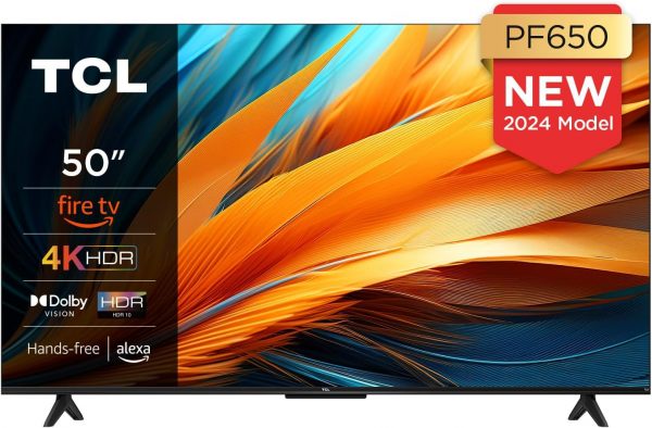 TCL 50PF650 50 Pouces 4K Ultra HD, TV LED Smart Fire (Dolby Vision, Dolby Atmos, DTS, HDR 10, Alexa intégré, Airplay2, Miracast)