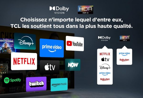 TCL 50PF650 50 Pouces 4K Ultra HD, TV LED Smart Fire (Dolby Vision, Dolby Atmos, DTS, HDR 10, Alexa intégré, Airplay2, Miracast)