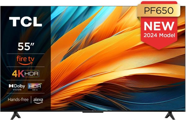 TCL 55PF650 55 Pouces 4K Ultra HD, TV LED Smart Fire (Dolby Vision, Dolby Atmos, DTS, HDR 10, Alexa intégré, Airplay2, Miracast)