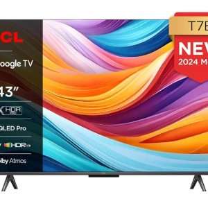 TCL TV QLED 43T7B 4K HDR Pro 43’’ avec Google TV et système sonore Dolby Atmos, compatible avec l’Assistant Google et Alexa