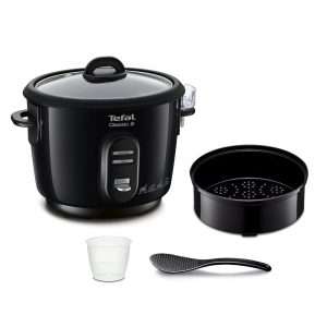 Tefal Classic 2 Cuiseur à riz automatique, Capacité 3 L, 900 g de riz, Cuiseur vapeur, Cuve antiadhésive, Maintien au chaud, Cuisson sans surveillance RK102811, Noir Métallisé