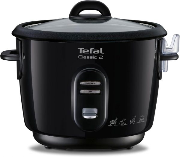 Tefal Classic 2 Cuiseur à riz automatique, Capacité 3 L, 900 g de riz, Cuiseur vapeur, Cuve antiadhésive, Maintien au chaud, Cuisson sans surveillance RK102811, Noir Métallisé