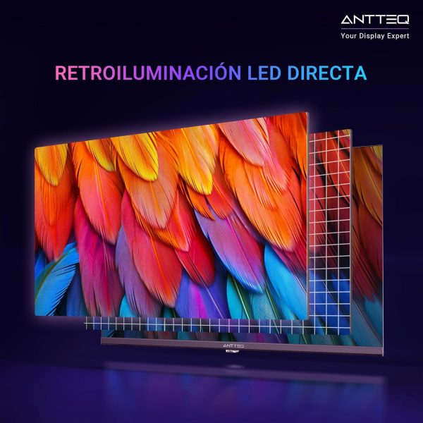 Téléviseur Antteq AV24H3 Smart TV 24 Pouces (60 cm) avec Netflix, Prime Video, Rakuten TV, Disney+, YouTube, UVM, WiFi, Triple-Tuner DVB-T2 / S2 / C