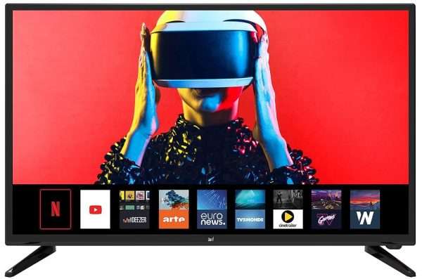 Téléviseur LED Dual Smart 32'' (80cm) HD - WiFi - Netflix - Prime Video - ÉCRAN MONTÉ - 2xHDMI - 2xUSB PVR Prêt - Sortie Casque YouTube