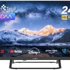 Téléviseur LED HD Smart Tech 24' (60 cm) 24HV02V Smart TV VIDAA - Molotov, Netflix, Prime Video, Disney+, YouTube, Plex - 3xHDMI - 2xUSB - Mode Hôtel (24")