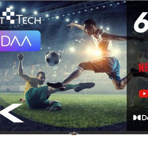 Téléviseur LED HD Smart Tech 24' (60 cm) 24HV02V Smart TV VIDAA - Molotov, Netflix, Prime Video, Disney+, YouTube, Plex - 3xHDMI - 2xUSB - Mode Hôtel (24")