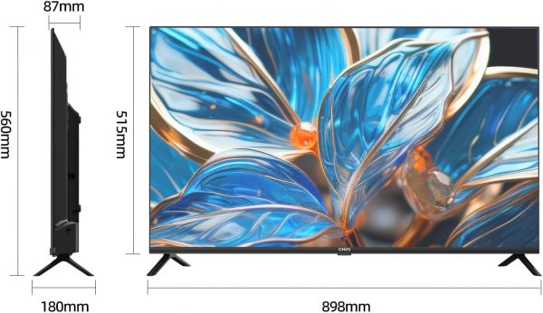 Téléviseur QLED 40 pouces CHIQ L40QG7V, HDR 10, design sans cadre, Google TV, Google Assistant, Chromecast intégré HDR10 & HLG, processeur Quad-Core A55, Wi-Fi double bande...