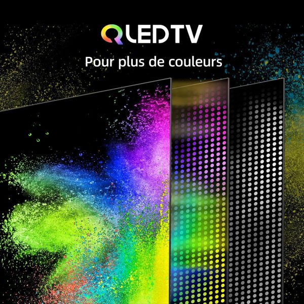 Téléviseur QLED 40 pouces CHIQ L40QG7V, HDR 10, design sans cadre, Google TV, Google Assistant, Chromecast intégré HDR10 & HLG, processeur Quad-Core A55, Wi-Fi double bande...