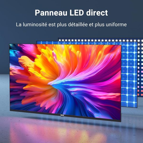 Téléviseur RCA 32 Pouces (80 cm) sans Bord LED HD avec Triple Tuner (DVB-T/T2-C-S/S2), HDMI, CI+, Lecteur Multimédia USB, Mode Hôtel, Dolby Audio (NRB32HQ1, 2024)