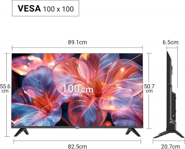 Téléviseur RCA 40 Pouces (100 cm) Full HD LED avec Triple Tuner (DVB-T/T2-C-S/S2), Télévision avec Dolby Audio, HDMI, Lecteur Multimédia USB, CI+, Mode Hôtel (NRB40FQ1, 2024)