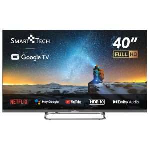 Téléviseur Smart Tech Full HD 40" (100 cm) 40FG01V, Smart TV Google TV, HDMI, USB, HEVC, Dolby Audio, HDR 10, CHROMCAST, Google Assistant (40") [Classe énergétique E]