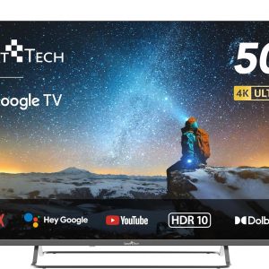 Téléviseur Smart Tech LED HD 32" (80 cm) Smart TV Google 32HG01V HDMI, USB, Résolution : 1366 * 768, modèle 2024 [Classe énergétique E]