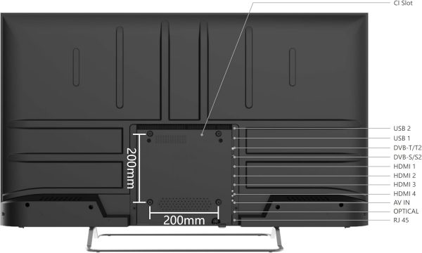 Téléviseur Smart Tech LED HD 32" (80 cm) Smart TV Google 32HG01V HDMI, USB, Résolution : 1366 * 768, modèle 2024 [Classe énergétique E]