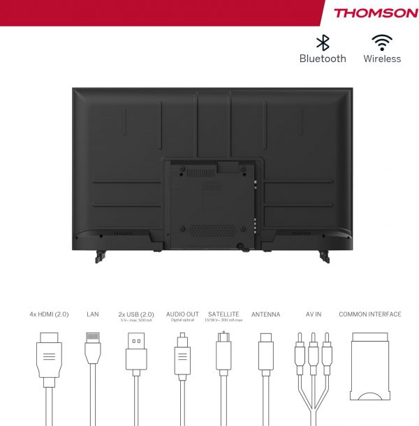 THOMSON 43 Pouces (109 cm) UHD Téléviseur Intelligent Android – 43UA5S13-2023