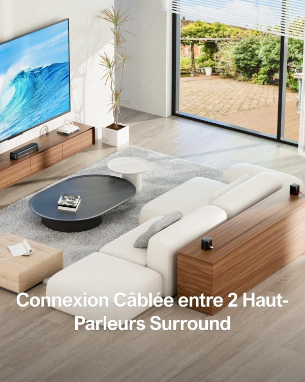 ULTIMEA 5.1 Barre de Son TV, Barre de Son avec Système de Son Surround Virtuel pour TV, Contrôle par Application, Barres de Son pour Home Cinéma avec Caisson de Basse et 2...