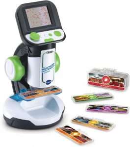 VTech - Microscope Genius XL Vidéo Interactif, avec Écran Couleur Numérique, Photos et Vidéos de la BBC, Jouet Scientifique Éducatif, Cadeau Enfant Dès 7 Ans - Contenu en Français