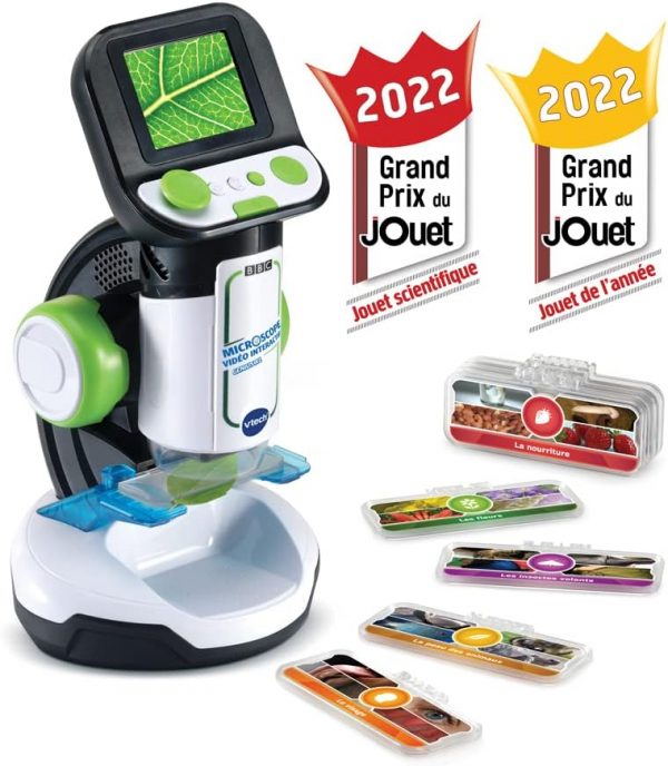 VTech - Microscope Genius XL Vidéo Interactif, avec Écran Couleur Numérique, Photos et Vidéos de la BBC, Jouet Scientifique Éducatif, Cadeau Enfant Dès 7 Ans - Contenu en Français