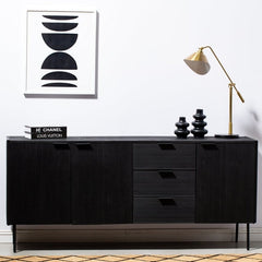 Buffet Adriana Black 3 tiroirs et 3 portes